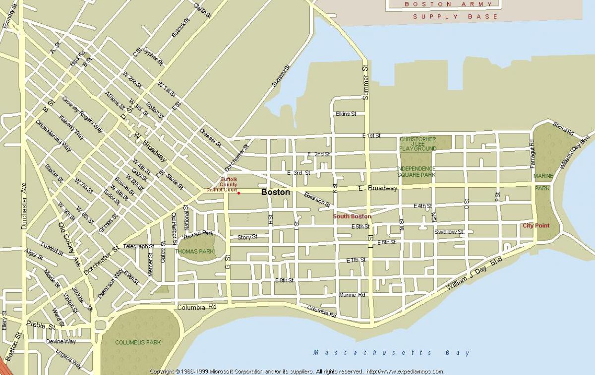peta dari Boston massa