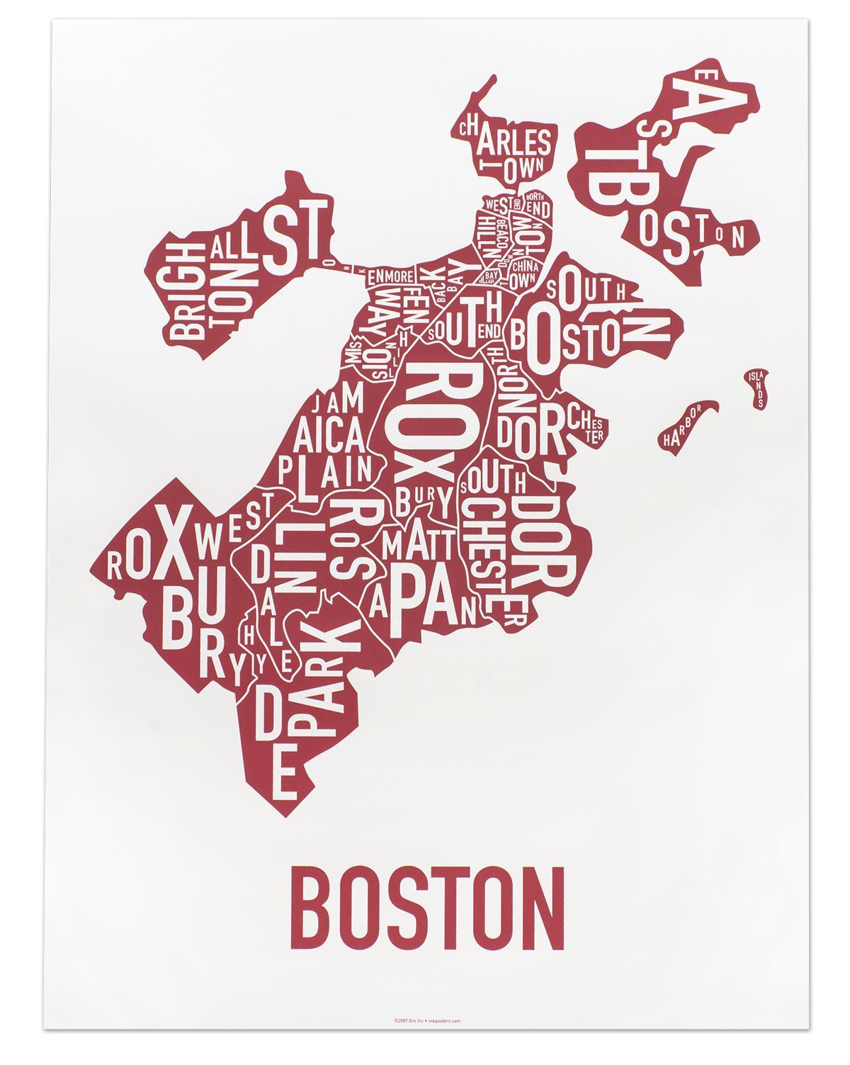 kota Boston peta