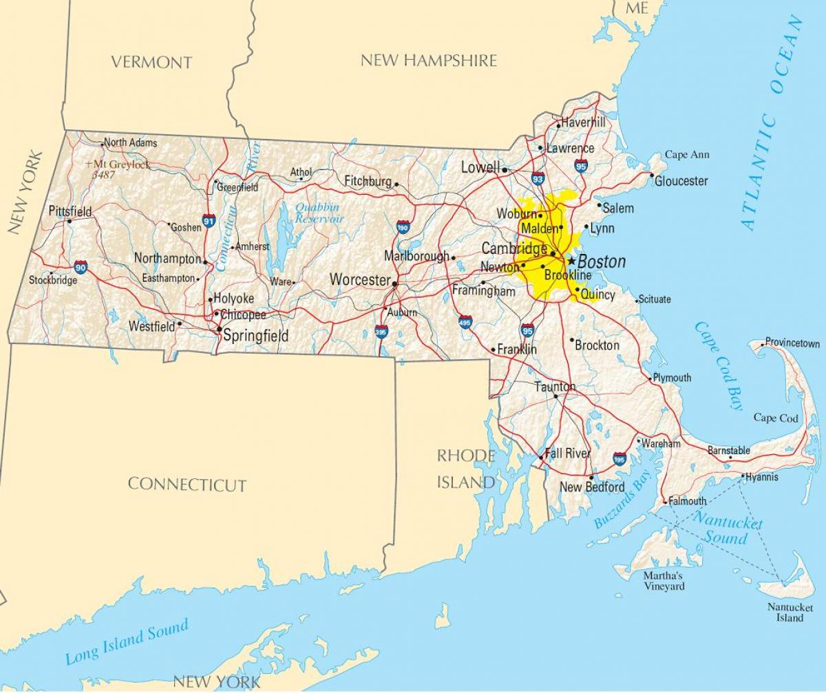 peta dari Boston, usa