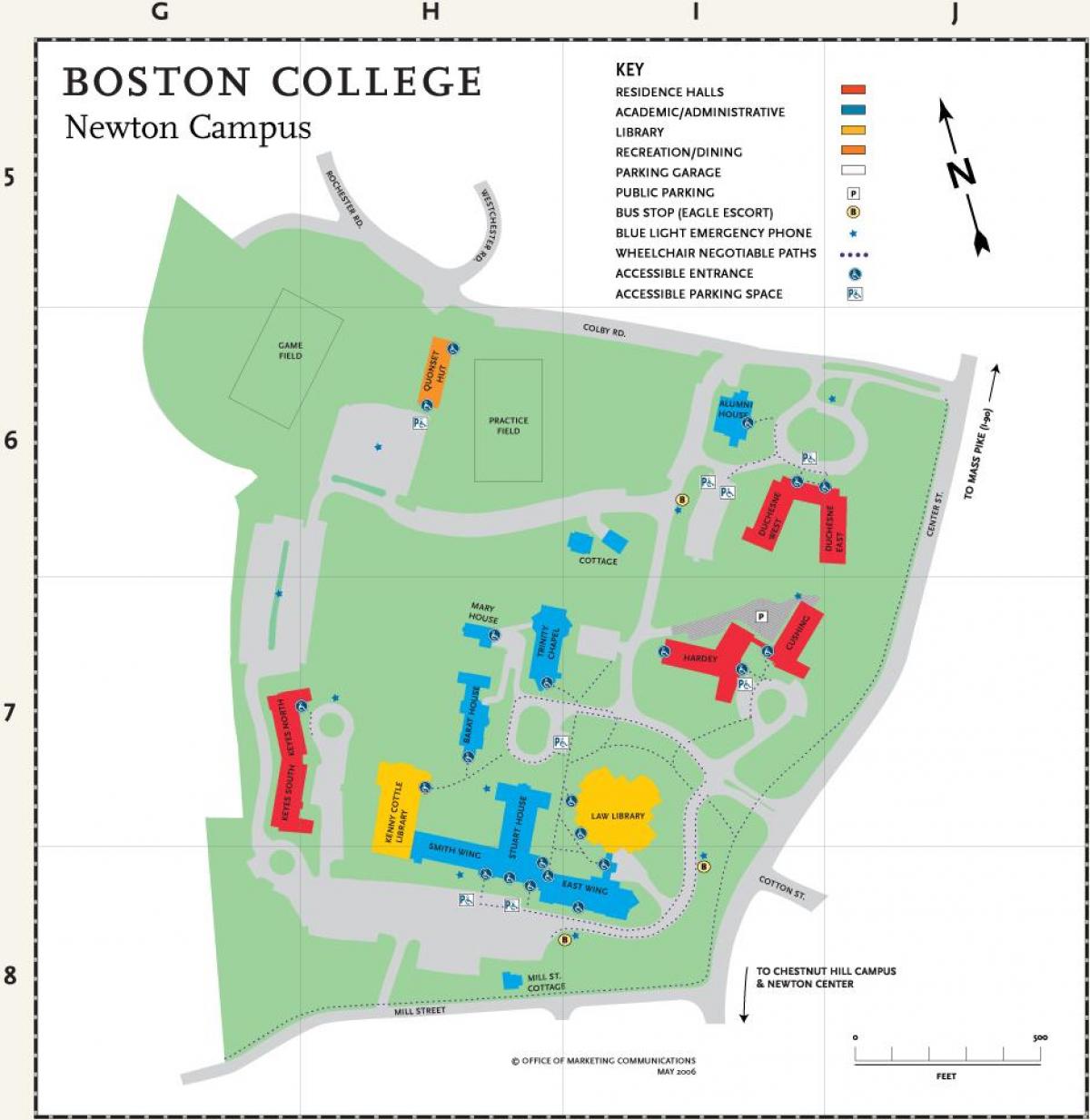 peta dari Boston college