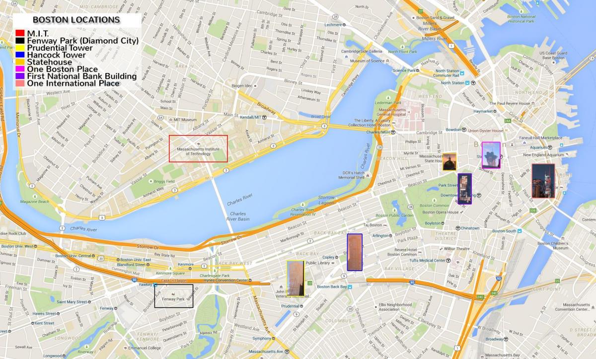 peta dari pusat kota Boston
