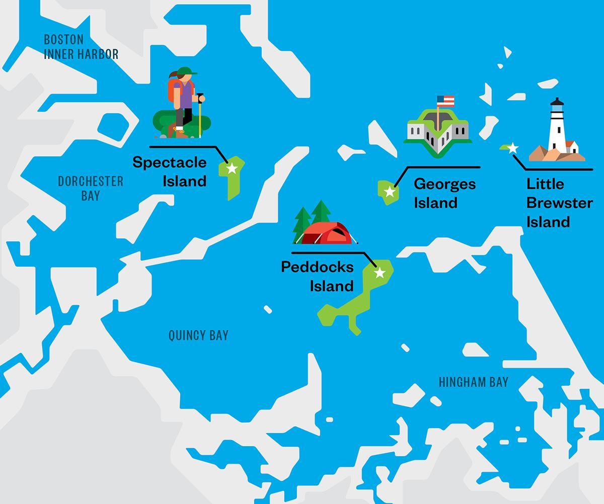 peta dari Boston harbor islands