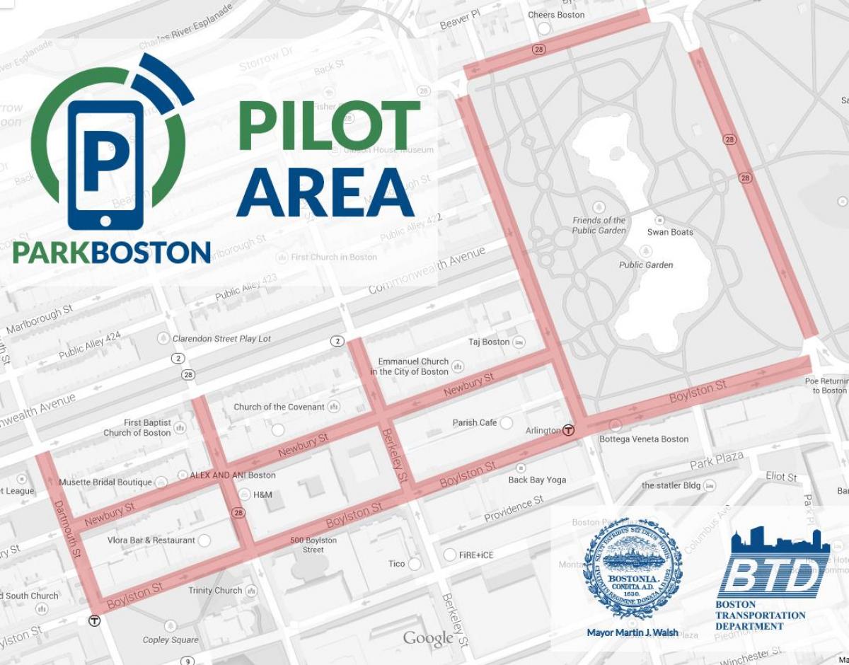 Boston meteran parkir peta
