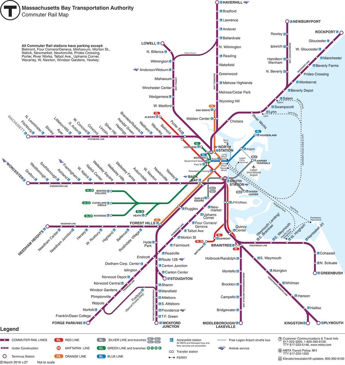 Boston stasiun kereta api peta