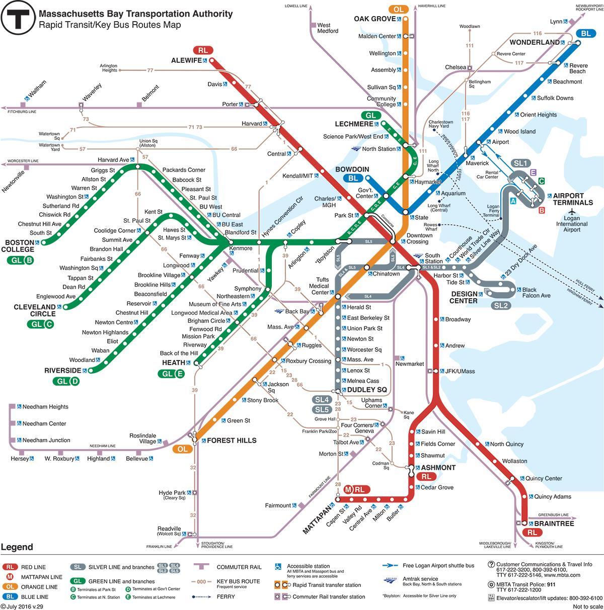 peta kereta bawah tanah Boston