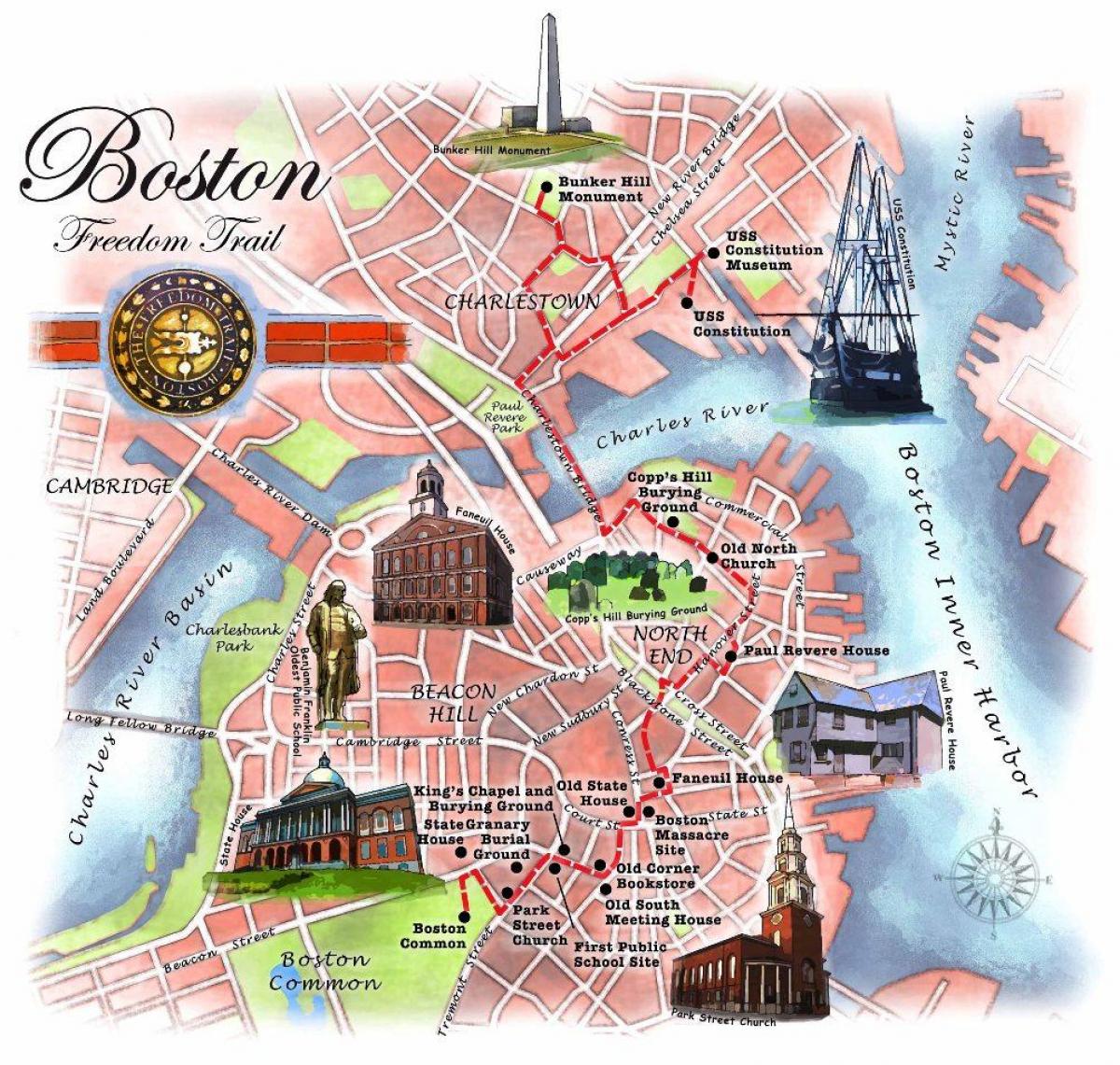 peta dari Boston freedom trail
