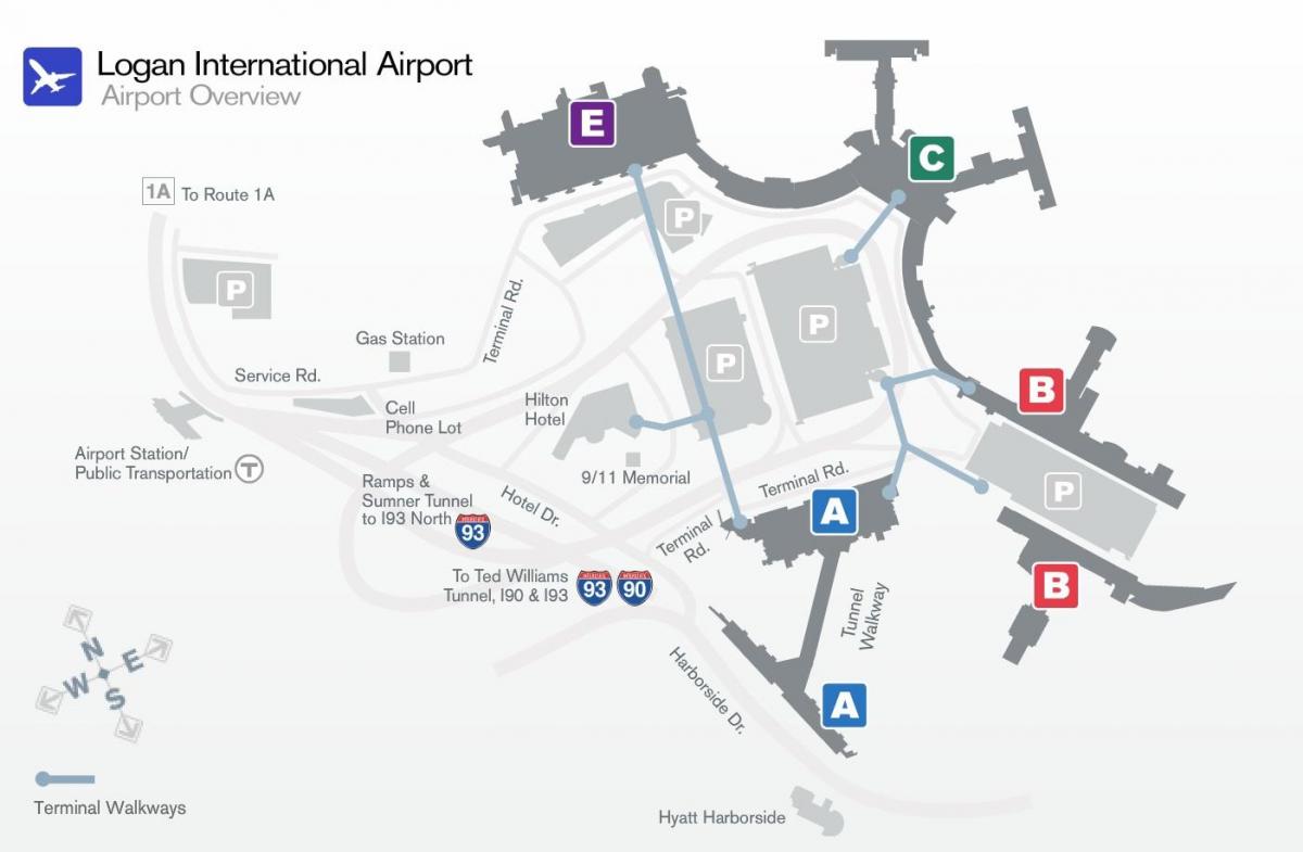peta dari Logan airport terminal b
