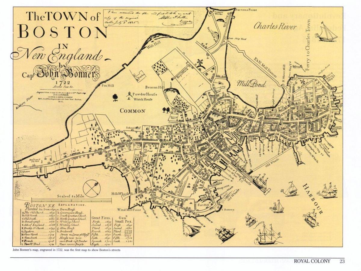peta tua Boston
