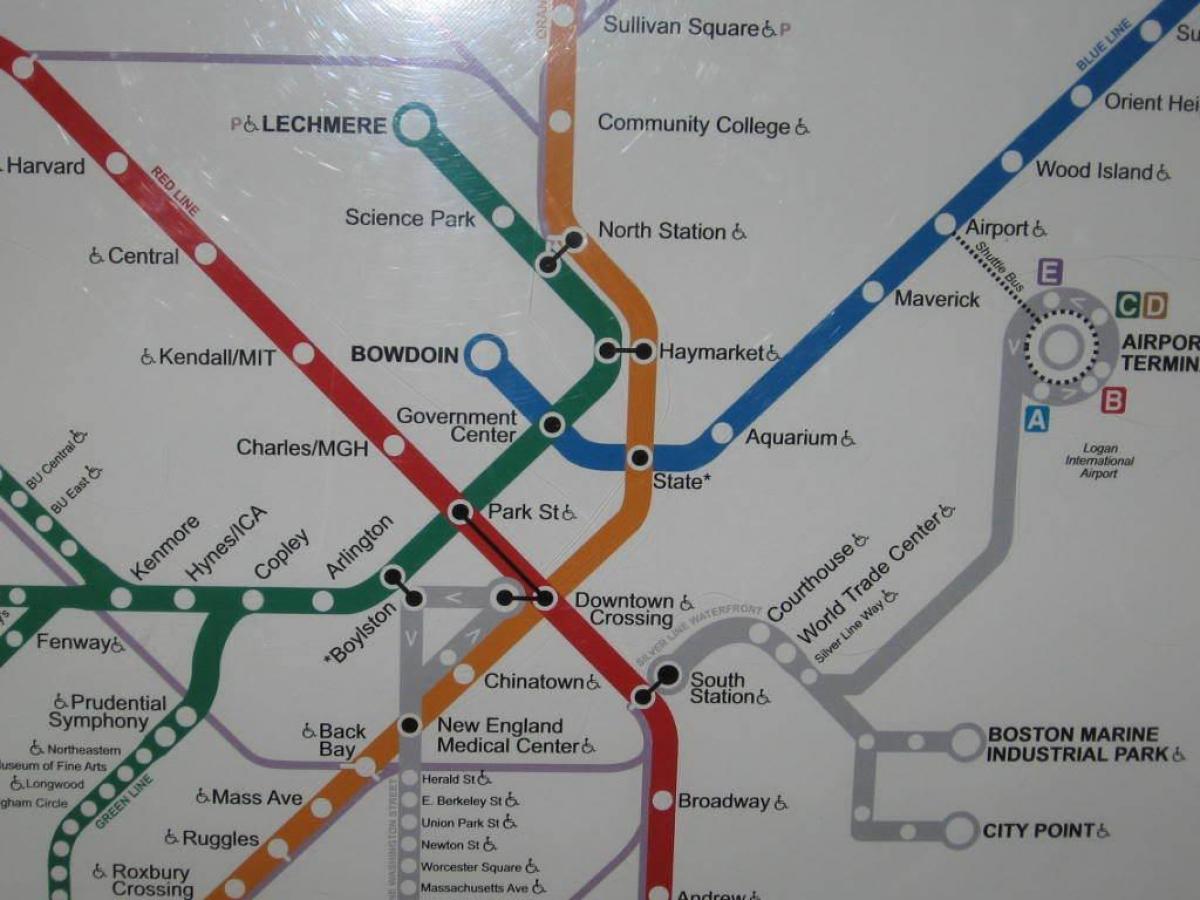 Boston selatan peta stasiun