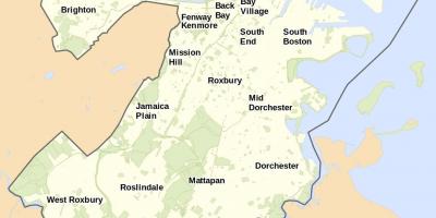 Peta dari Boston dan sekitarnya