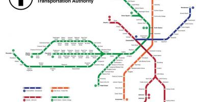 Kereta bawah tanah Boston peta